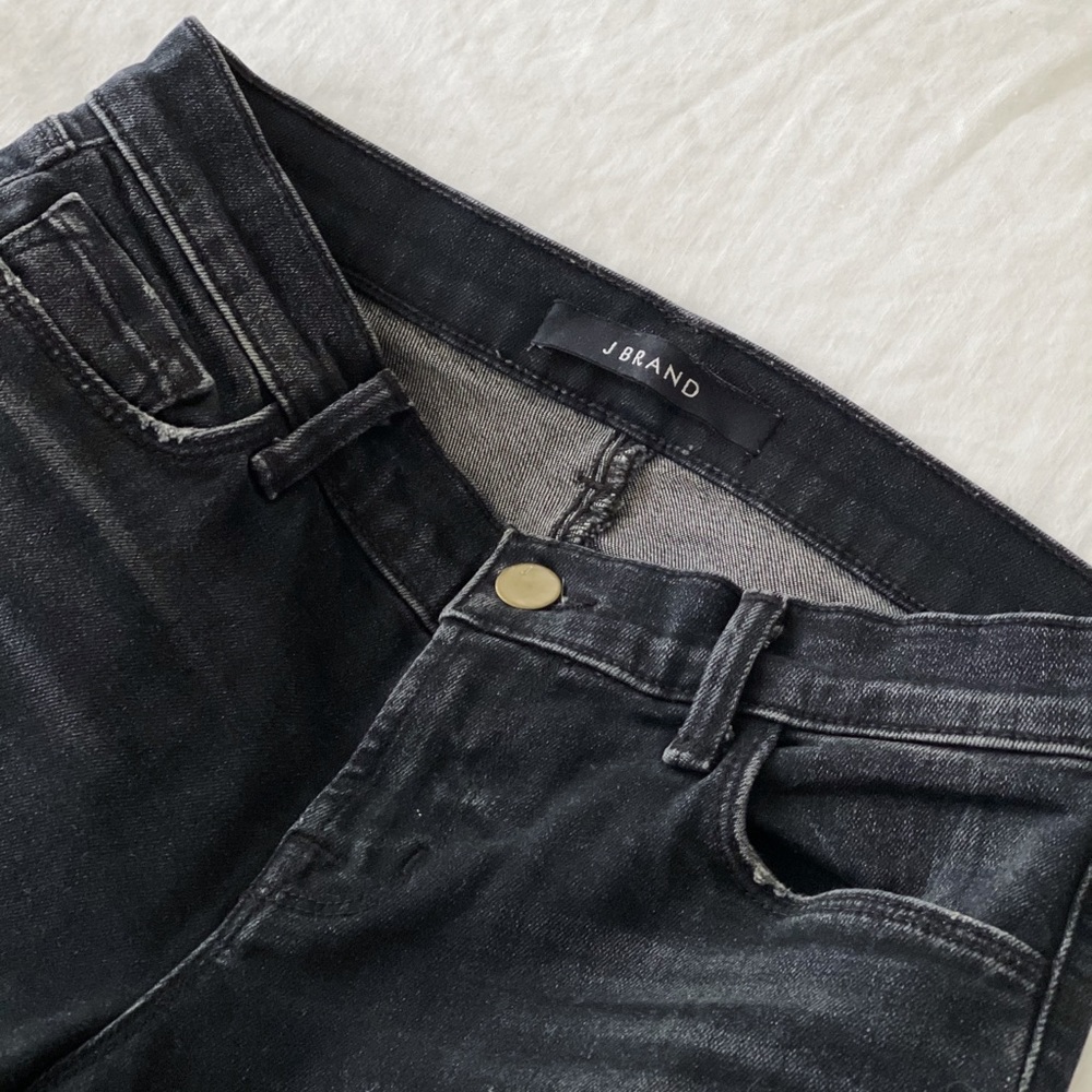 J Brand black cropped bootcut jeans